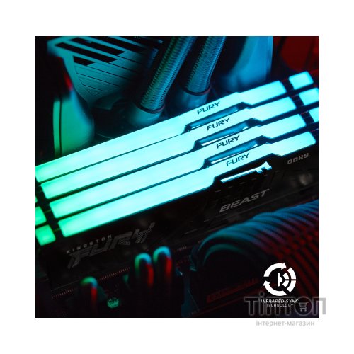 Модуль пам'яті для комп'ютера DDR5 64GB (2x32GB) 5200 MHz Beast RGB EXPO Kingston Fury (ex.HyperX) (KF552C36BBEAK2-64)