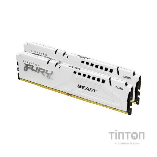 Модуль пам'яті для комп'ютера DDR5 64GB (2x32GB) 5200 MHz FURY Beast White Kingston Fury (ex.HyperX) (KF552C40BWK2-64)