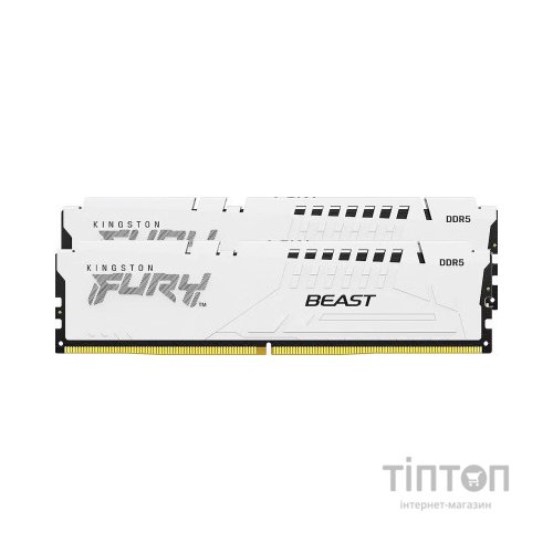 Модуль пам'яті для комп'ютера DDR5 64GB (2x32GB) 5200 MHz FURY Beast White Kingston Fury (ex.HyperX) (KF552C40BWK2-64)