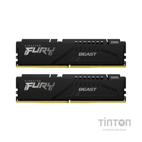 Модуль пам'яті для комп'ютера DDR5 64GB (2x32GB) 5600 MHz Beast Black Kingston Fury (ex.HyperX) (KF556C36BBEK2-64)
