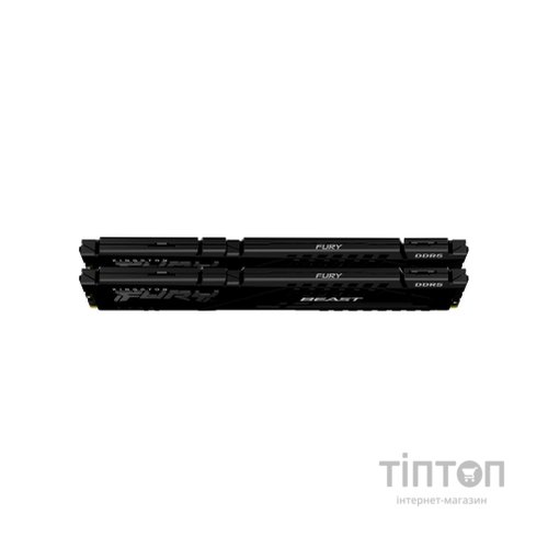 Модуль пам'яті для комп'ютера DDR5 64GB (2x32GB) 5600 MHz Beast Black Kingston Fury (ex.HyperX) (KF556C36BBEK2-64)