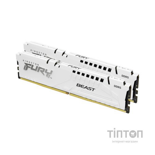 Модуль пам'яті для комп'ютера DDR5 64GB (2x32GB) 5600 MHz Beast White EXPO Kingston Fury (ex.HyperX) (KF556C36BWEK2-64)