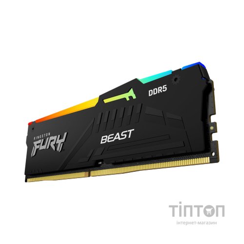 Модуль пам'яті для комп'ютера DDR5 64GB (2x32GB) 5600 MHz FURY Beast RGB Kingston Fury (ex.HyperX) (KF556C40BBAK2-64)