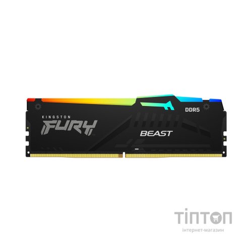 Модуль пам'яті для комп'ютера DDR5 64GB (2x32GB) 5600 MHz FURY Beast RGB Kingston Fury (ex.HyperX) (KF556C40BBAK2-64)