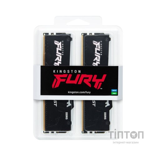 Модуль пам'яті для комп'ютера DDR5 64GB (2x32GB) 5600 MHz FURY Beast RGB Kingston Fury (ex.HyperX) (KF556C40BBAK2-64)