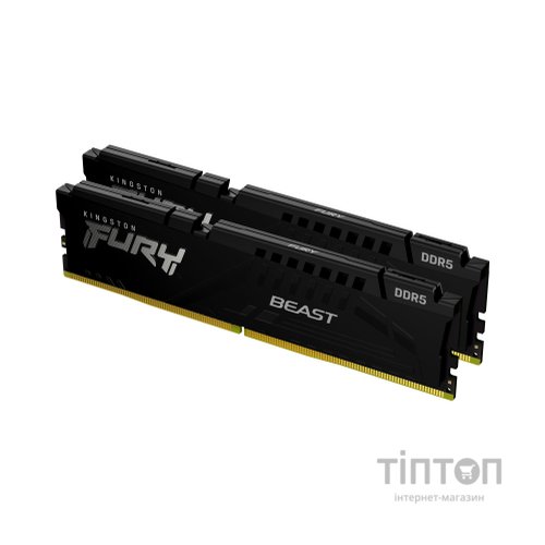 Модуль пам'яті для комп'ютера DDR5 64GB (2x32GB) 6000 MHz Beast Black EXPO Kingston Fury (ex.HyperX) (KF560C36BBEK2-64)