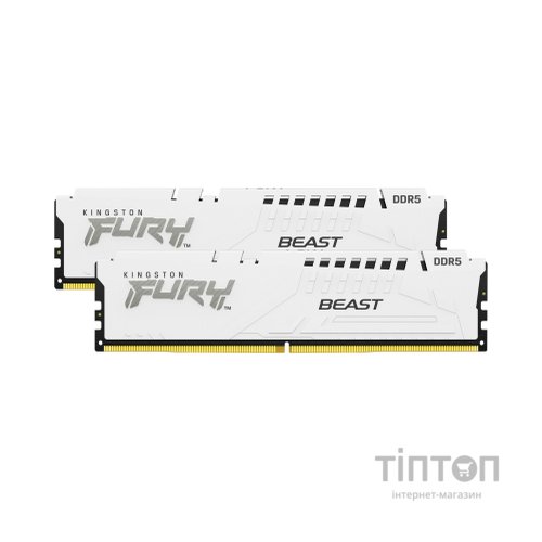 Модуль пам'яті для комп'ютера DDR5 64GB (2x32GB) 6000 MHz Beast White Kingston Fury (ex.HyperX) (KF560C36BWEK2-64)