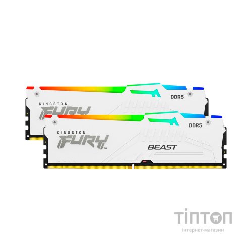 Модуль пам'яті для комп'ютера DDR5 64GB (2x32GB) 6000 MHz Beast White RGB Kingston Fury (ex.HyperX) (KF560C36BWEAK2-64)