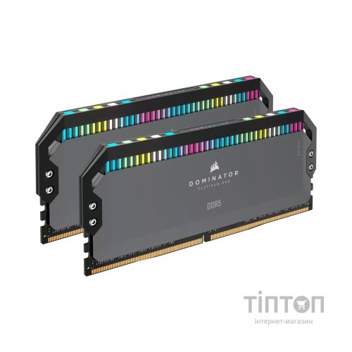 Модуль пам'яті для комп'ютера DDR5 64GB (2x32GB) 6000 MHz Dominator Platinum RGB Gray Corsair (CMT64GX5M2B6000Z30)