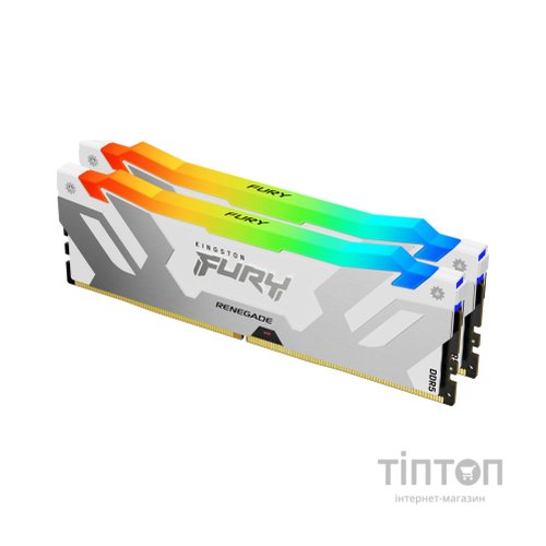 Модуль пам'яті для комп'ютера DDR5 64GB (2x32GB) 6000 MHz Renegade RGB White XMP Kingston Fury (ex.HyperX) (KF560C32RWAK2-64)
