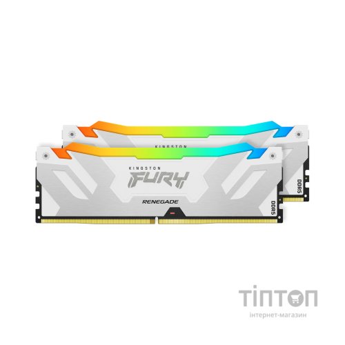Модуль пам'яті для комп'ютера DDR5 64GB (2x32GB) 6000 MHz Renegade RGB White XMP Kingston Fury (ex.HyperX) (KF560C32RWAK2-64)
