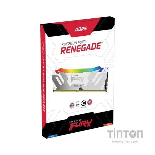 Модуль пам'яті для комп'ютера DDR5 64GB (2x32GB) 6000 MHz Renegade RGB White XMP Kingston Fury (ex.HyperX) (KF560C32RWAK2-64)