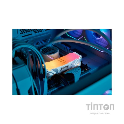 Модуль пам'яті для комп'ютера DDR5 64GB (2x32GB) 6000 MHz Renegade RGB White XMP Kingston Fury (ex.HyperX) (KF560C32RWAK2-64)
