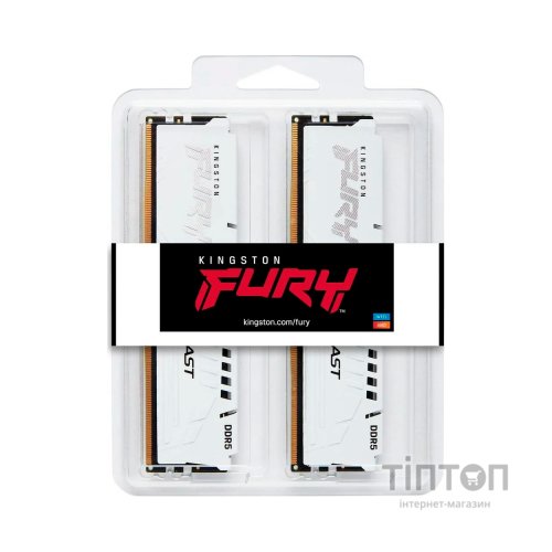 Модуль пам'яті для комп'ютера DDR5 64GB (2x32GB) 6400 MHz Beast White XMP Kingston Fury (ex.HyperX) (KF564C32BWK2-64)