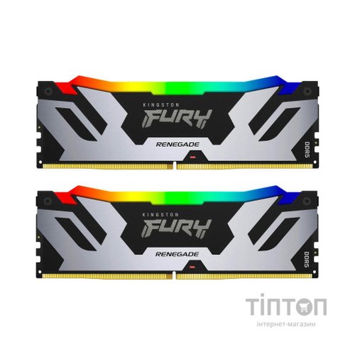 Модуль пам'яті для комп'ютера DDR5 64GB (2x32GB) 6400 MHz Renegade RGB XMP Kingston Fury (ex.HyperX) (KF564C32RSAK2-64)