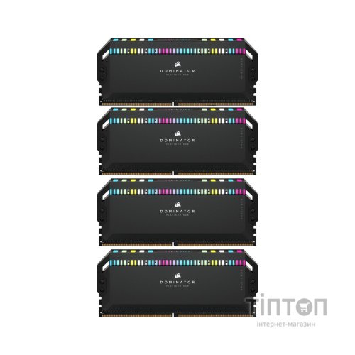 Модуль пам'яті для комп'ютера DDR5 64GB (4x16GB) 6200 MHz Dominator Platinum RGB Black Corsair (CMT64GX5M4B6200C32)