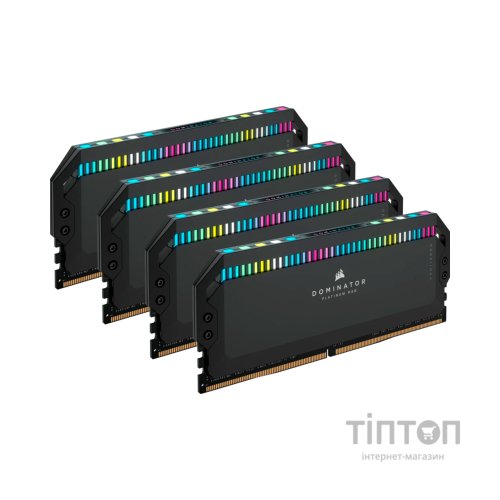 Модуль пам'яті для комп'ютера DDR5 64GB (4x16GB) 6200 MHz Dominator Platinum RGB Black Corsair (CMT64GX5M4B6200C32)