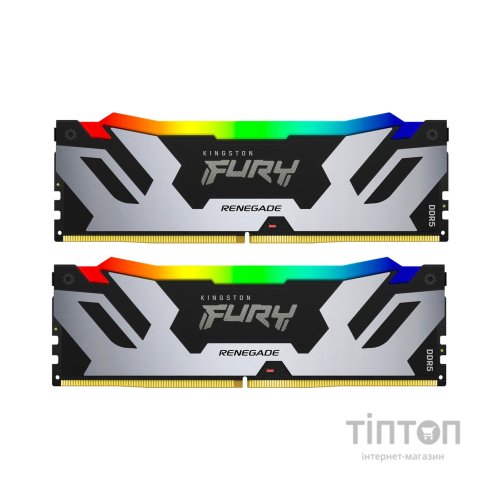 Модуль пам'яті для комп'ютера DDR5 96GB (2x48GB) 6400 MHz Renegade RGB XMP Kingston Fury (ex.HyperX) (KF564C32RSAK2-96)