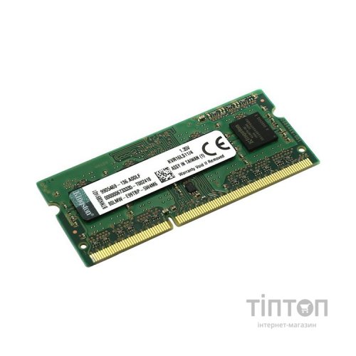 Модуль пам'яті для ноутбука SoDIMM DDR3L 4GB 1600 MHz Kingston (KVR16LS11/4WP)