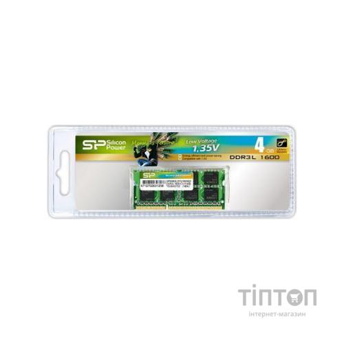 Модуль пам'яті для ноутбука SoDIMM DDR3L 4GB 1600 MHz Silicon Power (SP004GLSTU160N02)