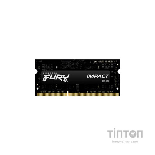 Модуль пам'яті для ноутбука SoDIMM DDR3L 8GB (2x4GB) 1866 MHz Fury Impact Kingston Fury (ex.HyperX) (KF318LS11IBK2/8)