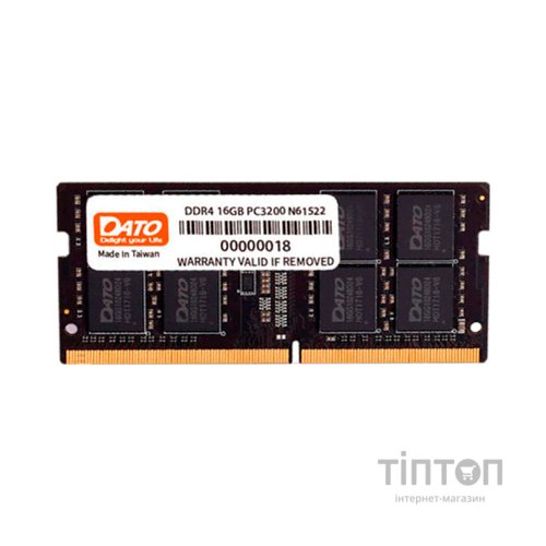 Модуль пам'яті для ноутбука SoDIMM DDR4 16GB 3200 MHz Dato (DT16G4DSDND32)