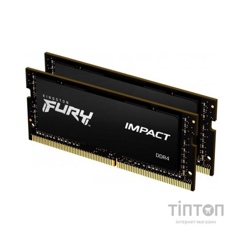 Модуль пам'яті для ноутбука SoDIMM DDR4 32GB (2x16GB) 2666 MHz FURY Impact Kingston Fury (ex.HyperX) (KF426S16IBK2/32)