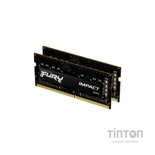 Модуль пам'яті для ноутбука SoDIMM DDR4 64GB (2x32GB) 3200 MHz Fury Impact Kingston Fury (ex.HyperX) (KF432S20IBK2/64)