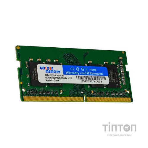 Модуль пам'яті для ноутбука SoDIMM DDR4 8GB 3200 MHz Golden Memory (GM32S22S8/8)