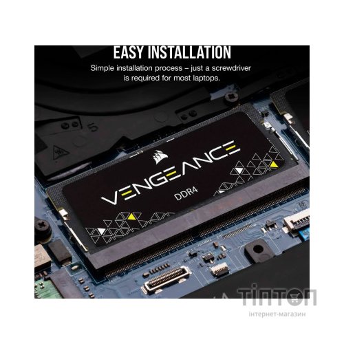 Модуль пам'яті для ноутбука SoDIMM DDR4 8GB 3200 MHz Vengeance Corsair (CMSX8GX4M1A3200C22)