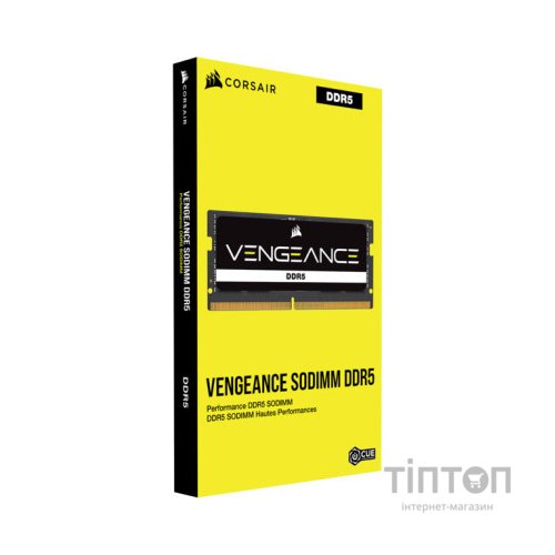 Модуль пам'яті для ноутбука SoDIMM DDR5 16GB (2x8GB) 4800 MHz Vengeance Corsair (CMSX16GX5M2A4800C40)
