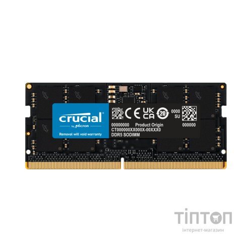 Модуль пам'яті для ноутбука SoDIMM DDR5 16GB 4800 MHz Micron (CT16G48C40S5)