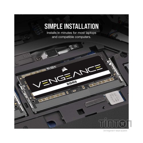 Модуль пам'яті для ноутбука SoDIMM DDR5 16GB 4800 MHz Vengeance Corsair (CMSX16GX5M1A4800C40)