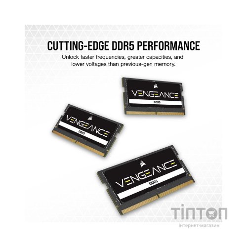Модуль пам'яті для ноутбука SoDIMM DDR5 16GB 4800 MHz Vengeance Corsair (CMSX16GX5M1A4800C40)