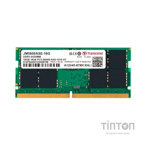 Модуль пам'яті для ноутбука SoDIMM DDR5 32GB 5600 MHz JetRam Transcend (JM5600ASE-32G)