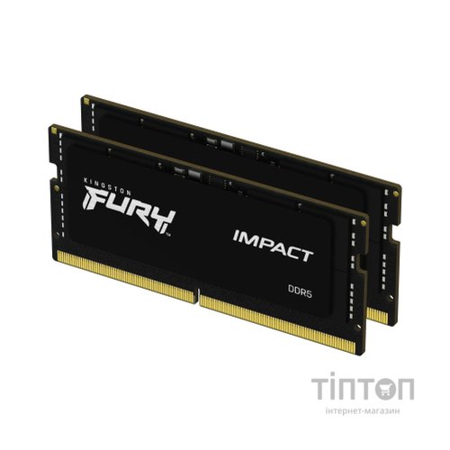 Модуль пам'яті для ноутбука SoDIMM DDR5 64GB (2x32GB) 4800 MHz FURY Impact Kingston Fury (ex.HyperX) (KF548S38IBK2-64)