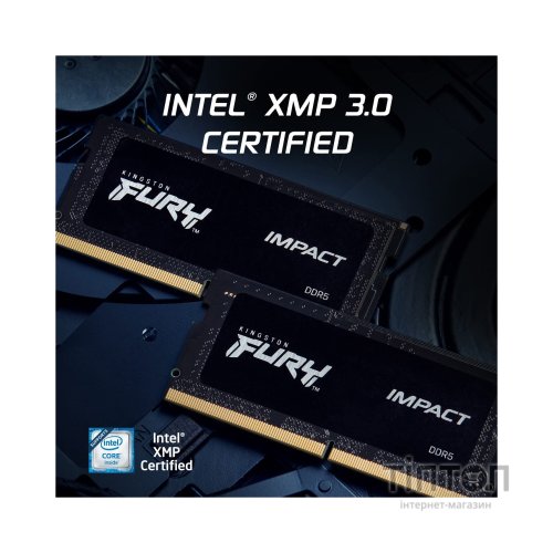 Модуль пам'яті для ноутбука SoDIMM DDR5 64GB (2x32GB) 5600 MHz FURY Impact Kingston Fury (ex.HyperX) (KF556S40IBK2-64)