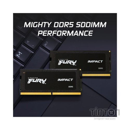 Модуль пам'яті для ноутбука SoDIMM DDR5 64GB (2x32GB) 5600 MHz FURY Impact Kingston Fury (ex.HyperX) (KF556S40IBK2-64)