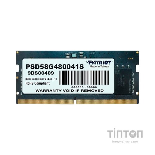 Модуль пам'яті для ноутбука SoDIMM DDR5 8GB 4800 MHz Patriot (PSD58G480041S)