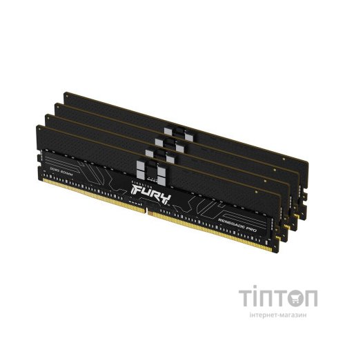 Модуль пам'яті для сервера Kingston 128GB 6000MT/s DDR5 ECC Reg CL32 DIMM (Kit of 4) FURY Renegade Pro EXPO (KF560R32RBEK4-128)