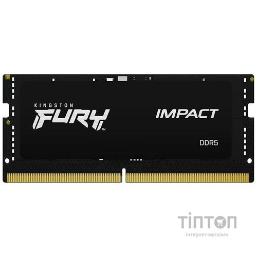 Модуль пам'яті для ноутбука SoDIMM DDR5 16GB 4800 MHz FURY Impact Kingston Fury (ex.HyperX) (KF548S38IB-16)