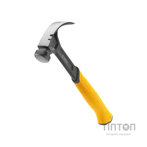 Молоток DeWALT CURVE-CLAW, суцільнометалевий, 454 г, з гвоздодером. (DWHT51002-0)