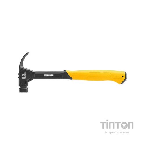 Молоток DeWALT CURVE-CLAW, суцільнометалевий, 567 г, з гвоздодером. (DWHT51009-0)
