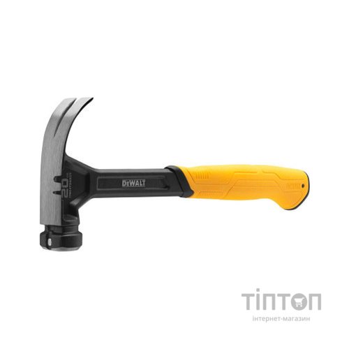 Молоток DeWALT CURVE-CLAW, суцільнометалевий, 567 г, з гвоздодером. (DWHT51009-0)