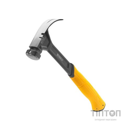 Молоток DeWALT CURVE-CLAW, суцільнометалевий, 567 г, з гвоздодером. (DWHT51009-0)