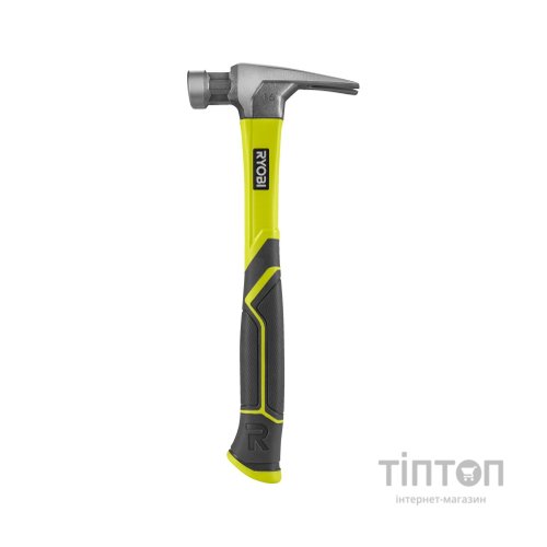 Молоток Ryobi RH16FSS, 450г, рукоятка зі скловолокна, цвяходер, магнітний тримач (5132005333)