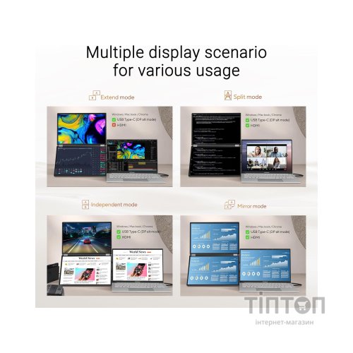 Монітор ASUS ZenScreen DUO MQ149CD (90LM0AKV-B01N70)