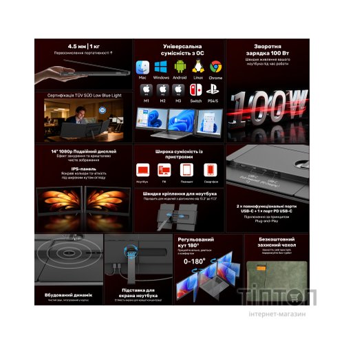 Монітор Blackview Dual Screen 14inch (BVDCM6)