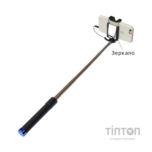 Монопод для селфі Grand-X Mirror 360 + дзеркало U-кріплення Blue (MI3UBE)