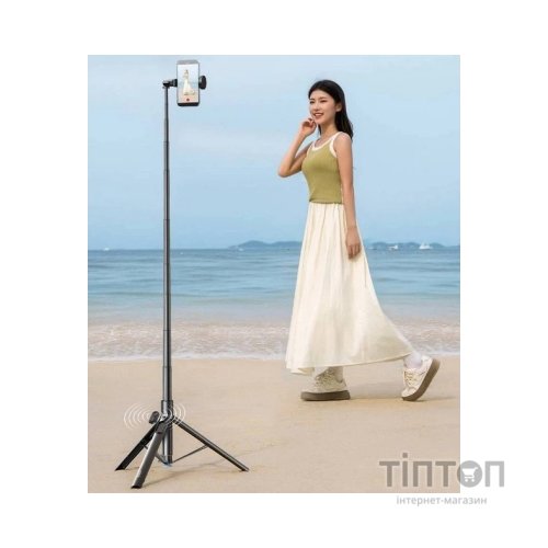 Монопод для селфі RTAKO трипод RZP001-AB226 Integrated selfie stick Black (6942063221487)